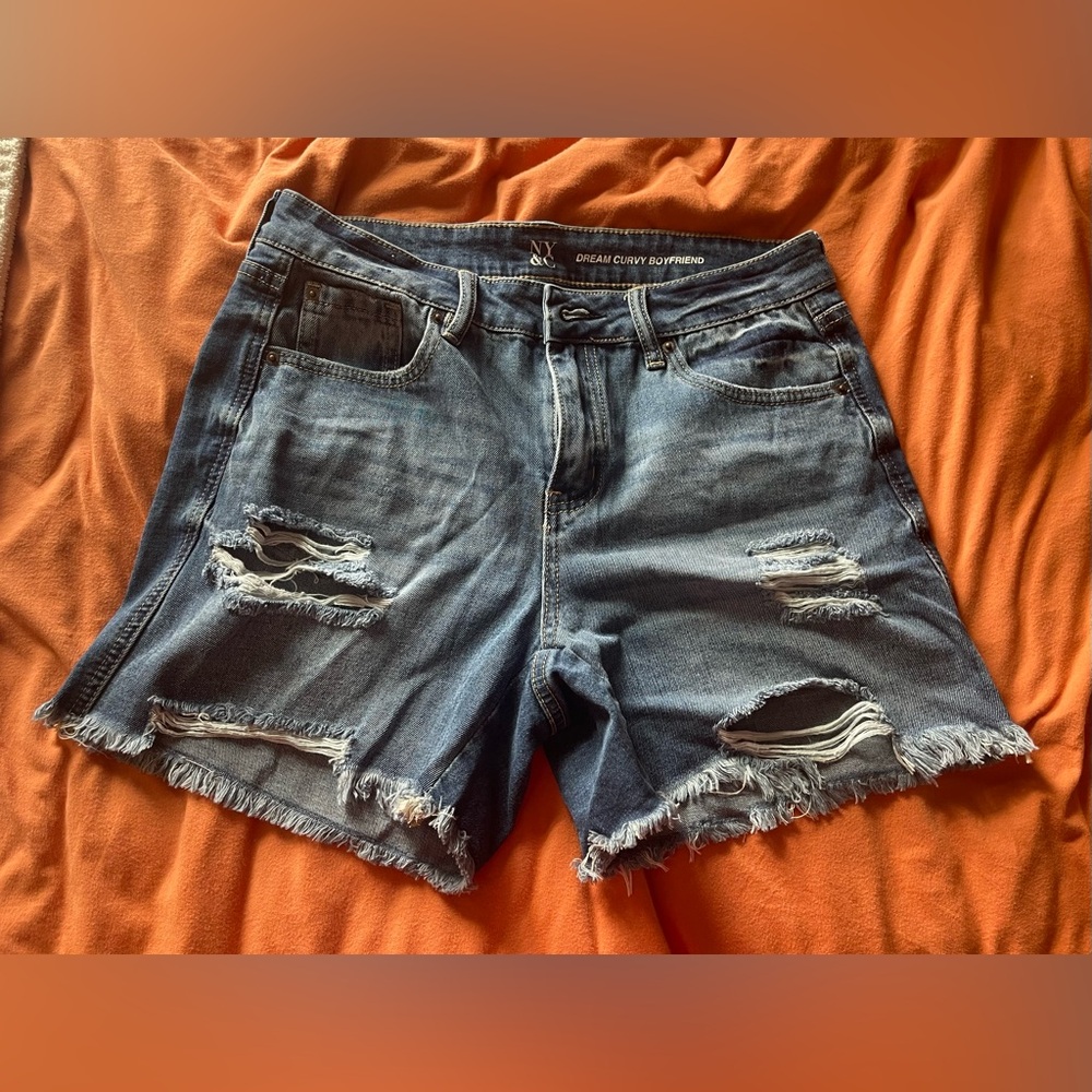 NY & Company dream curvy boyfriend denim shorts